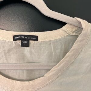James Perse Cream Short Sleeve Tee Size 1